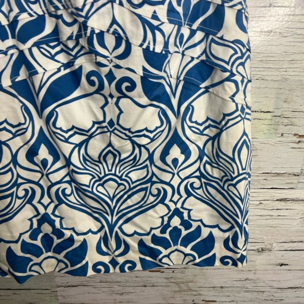Etcetera Women Skirt Sz 10 blue white floral - Picture 3 of 7